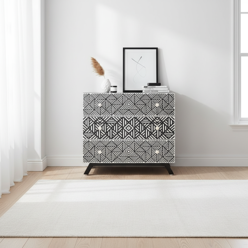 Fusion Bone Monochrome Chest of drawers