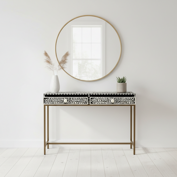 Fusion Console Table With Gold Finish Legs