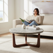 Fusion Mother of Pearl Design Round Coffee Table