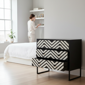 Fusion Three Drawer Chest with Bone Inlay