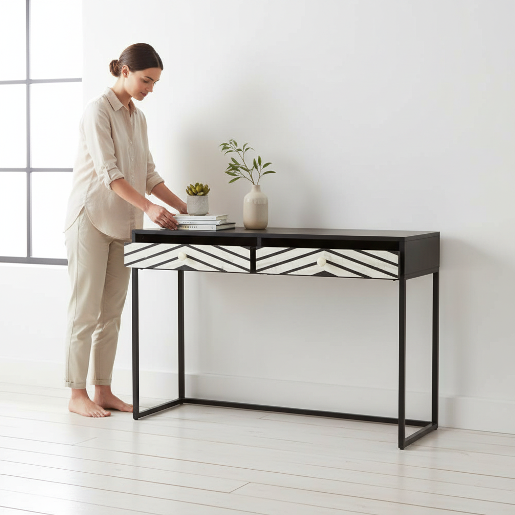 Fusion Two Drawer Console Table