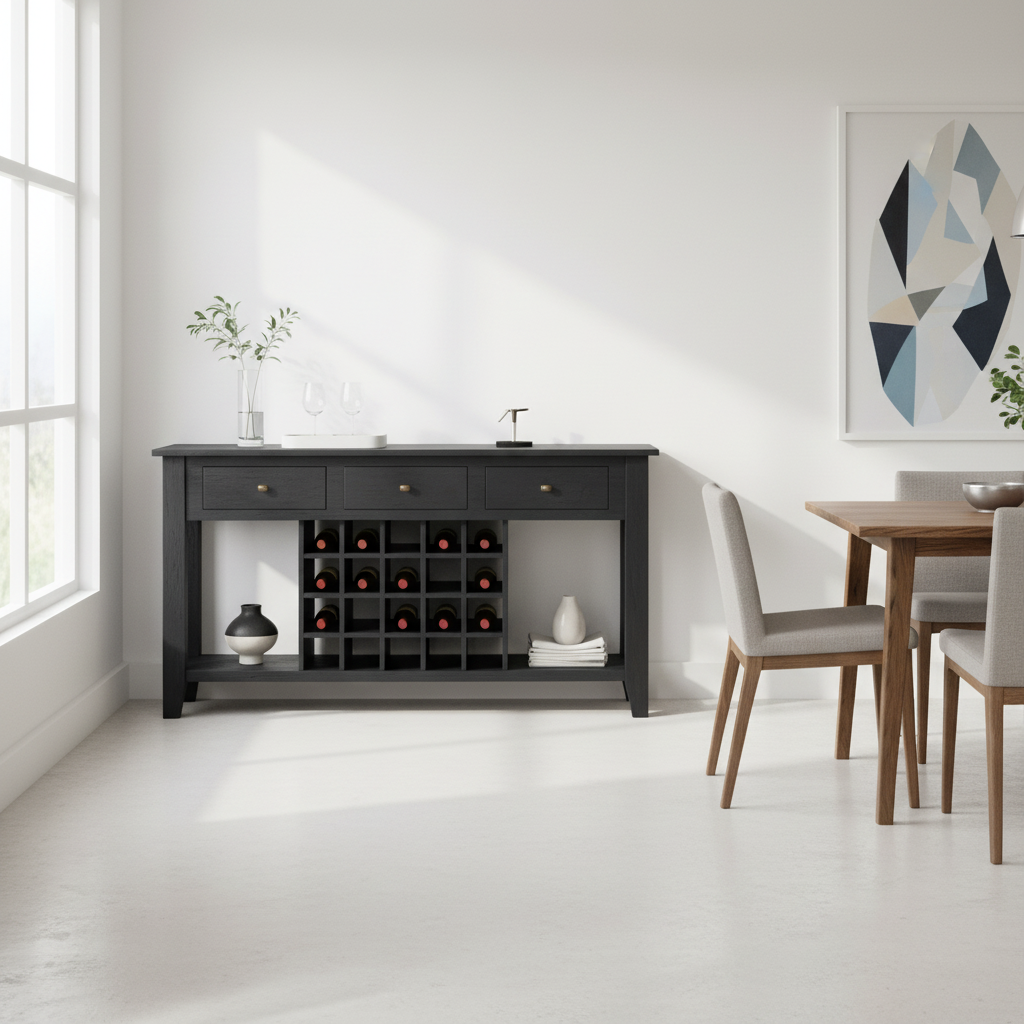 Fusion Wine Bottle Storage Console Table