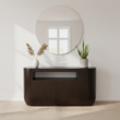 Gabelle Oval Ebony Bamboo Console Table
