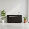 Gabelle Oval Ebony Bamboo Console Table