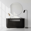 Gabelle Oval Ebony Bamboo Console Table