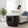 Gabelle Oval Ebony Bamboo Side Table