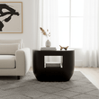 Gabelle Oval Ebony Bamboo Side Table