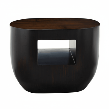 Gabelle Oval Ebony Bamboo Side Table