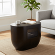 Gabelle Oval Ebony Bamboo Side Table
