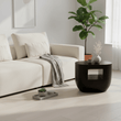 Gabelle Oval Ebony Bamboo Side Table