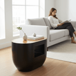 Gabelle Oval Ebony Bamboo Side Table