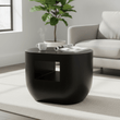 Gabelle Oval Ebony Bamboo Side Table