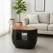 Gabelle Oval Ebony Bamboo Side Table