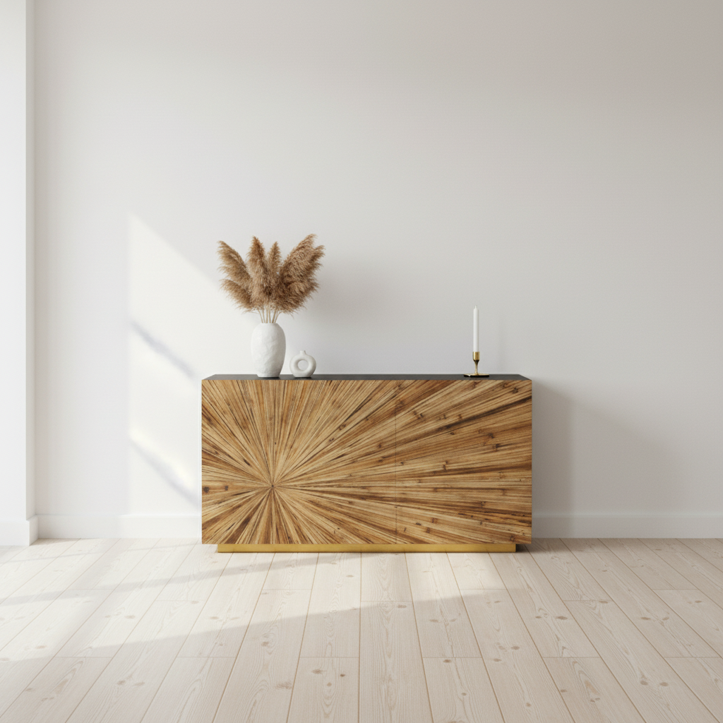 Gabelle Ebony Bamboo Console Table