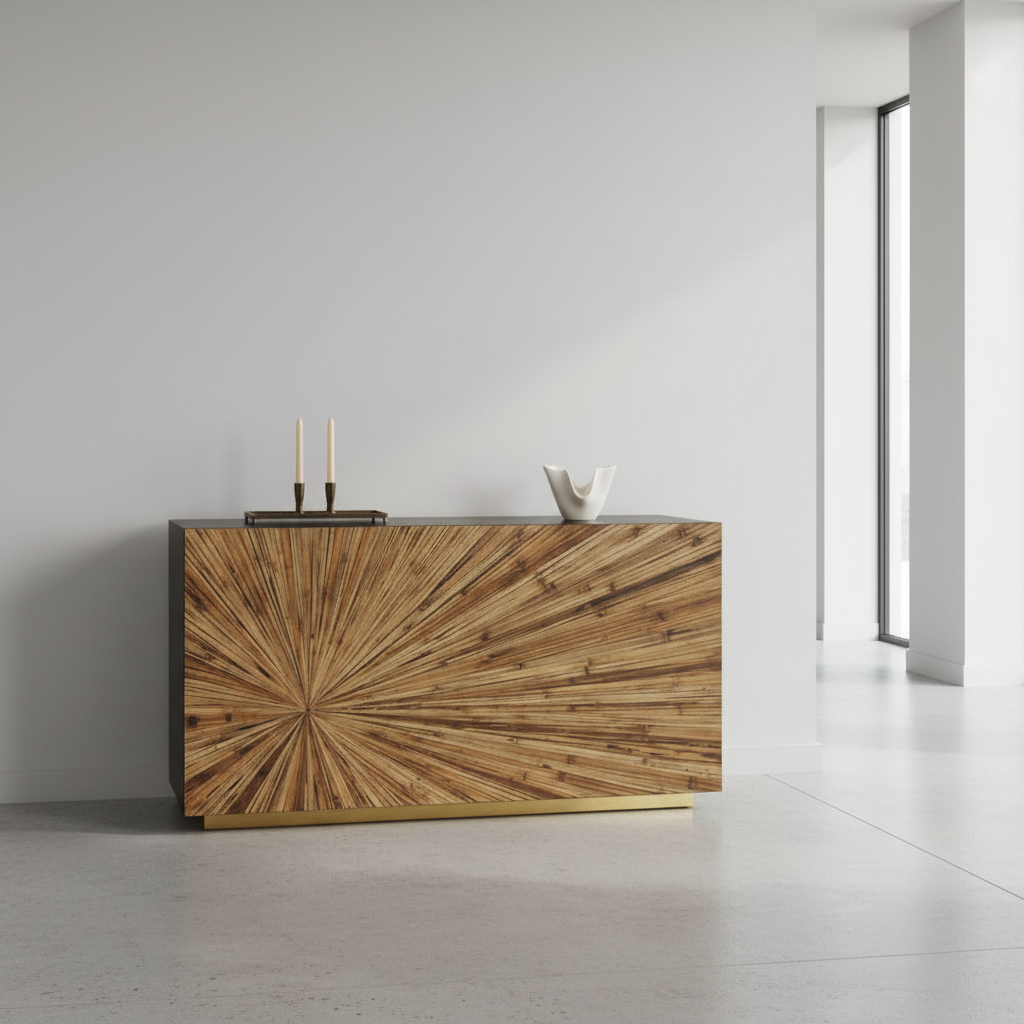 Gabelle Ebony Bamboo Console Table