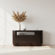 Gabelle Oval Ebony Bamboo Console Table