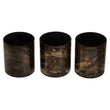 Gaia Set Of 3 Black And Gold Tealight Holders