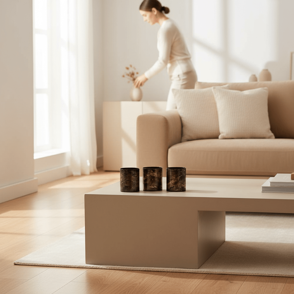 Gaia Set Of 3 Black And Gold Tealight Holders