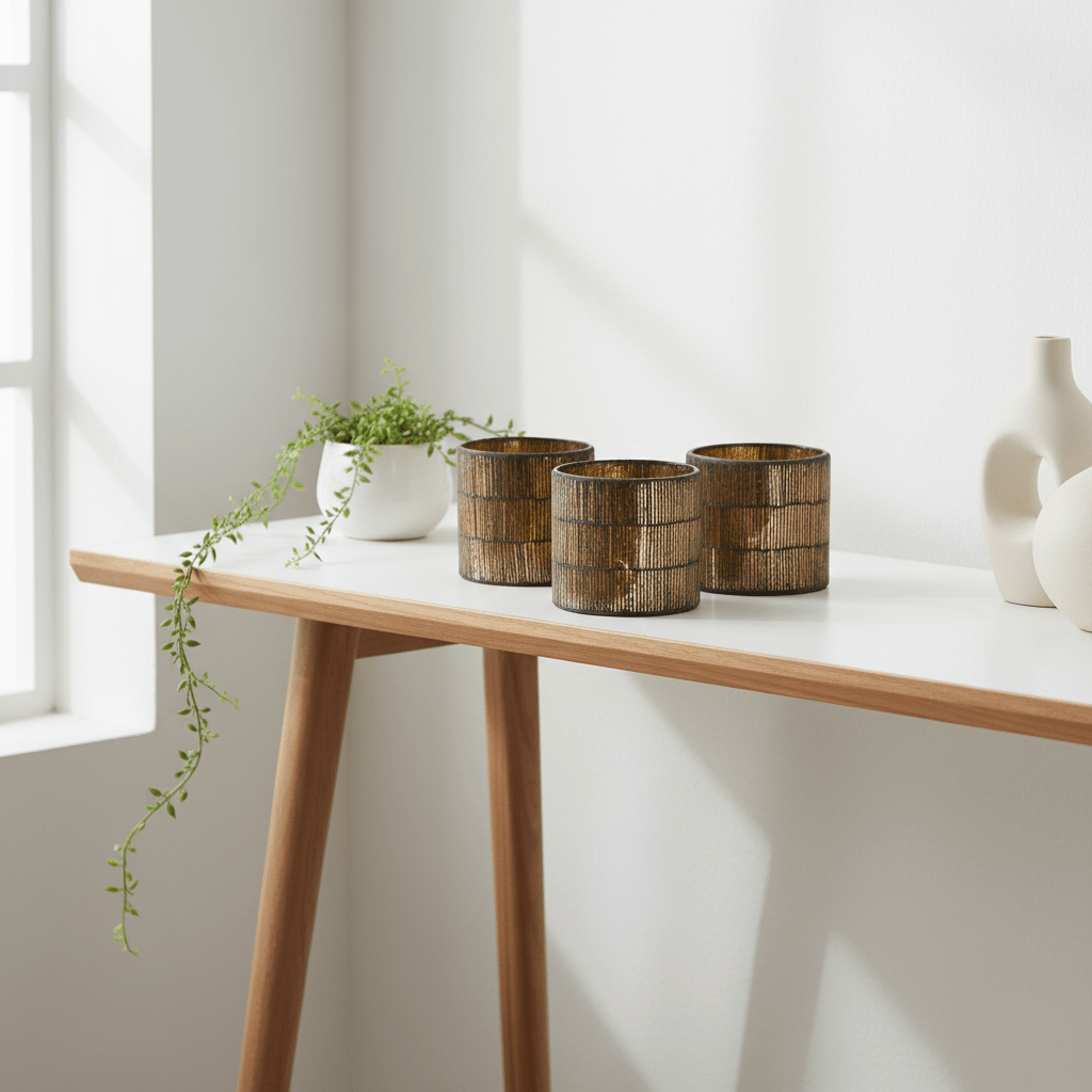 Gaia Set Of 3 Mosaic Tealight Holders