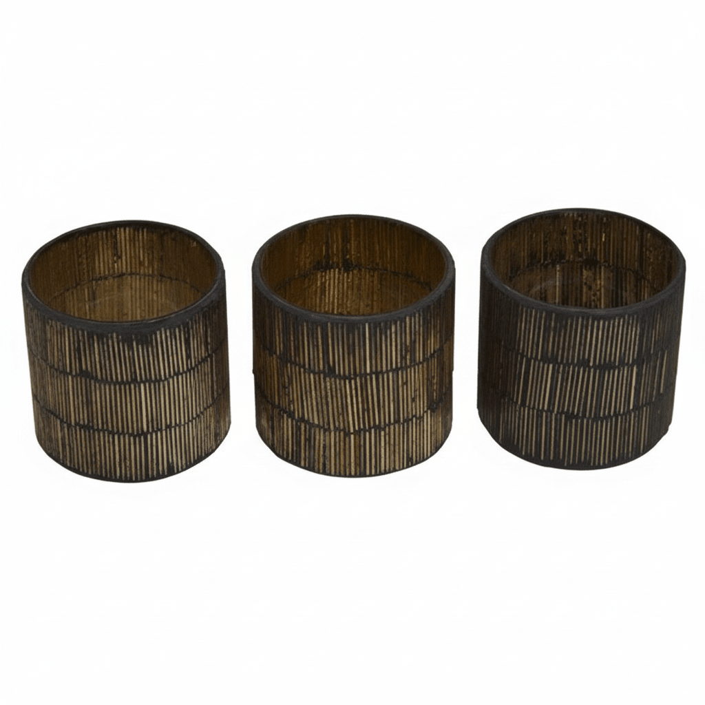 Gaia Set Of 3 Mosaic Tealight Holders