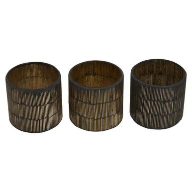 Gaia Set Of 3 Mosaic Tealight Holders