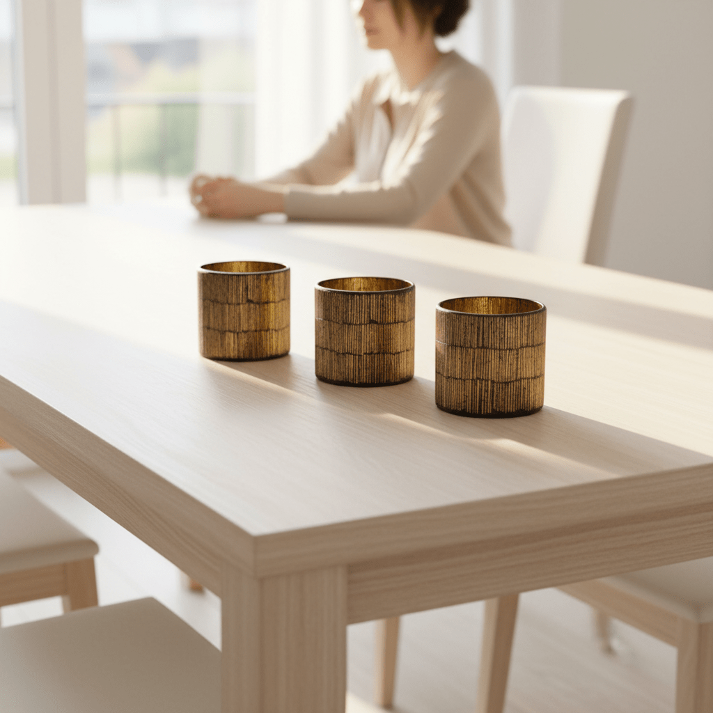 Gaia Set Of 3 Mosaic Tealight Holders