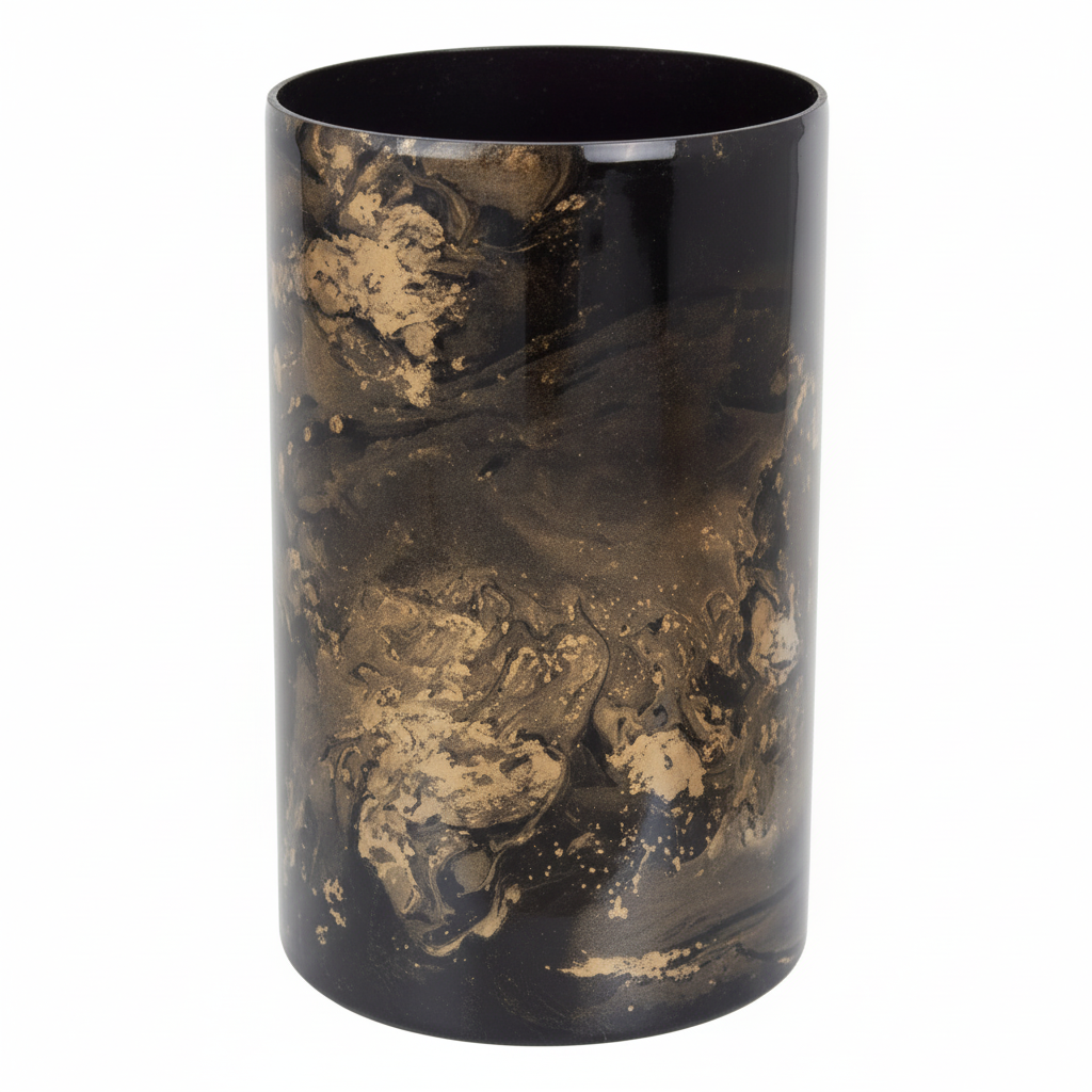 Gaia Black And Gold Large Candle Holder