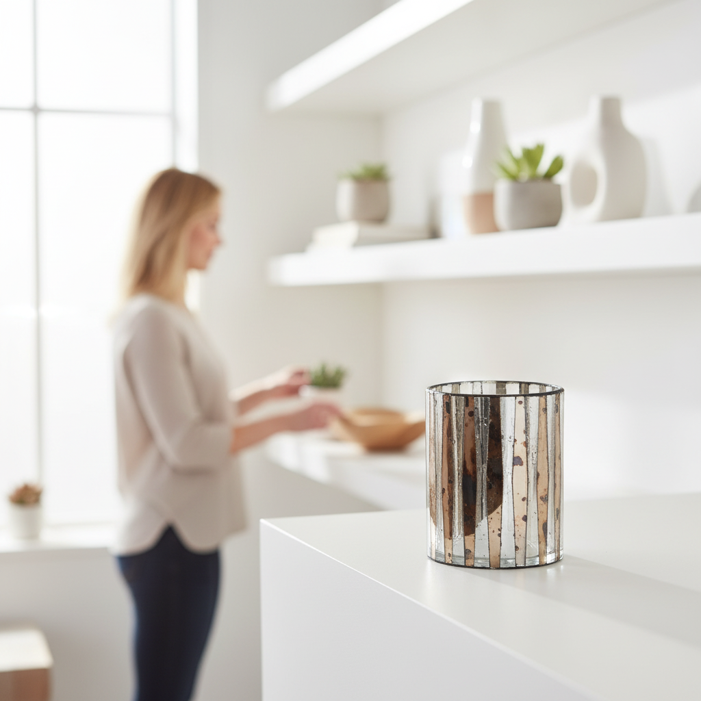 Gaia Metallic Small Candle Holder