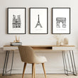 Gallery Wall Framing | Set of 3 Paris Landmarks Wall art Prints