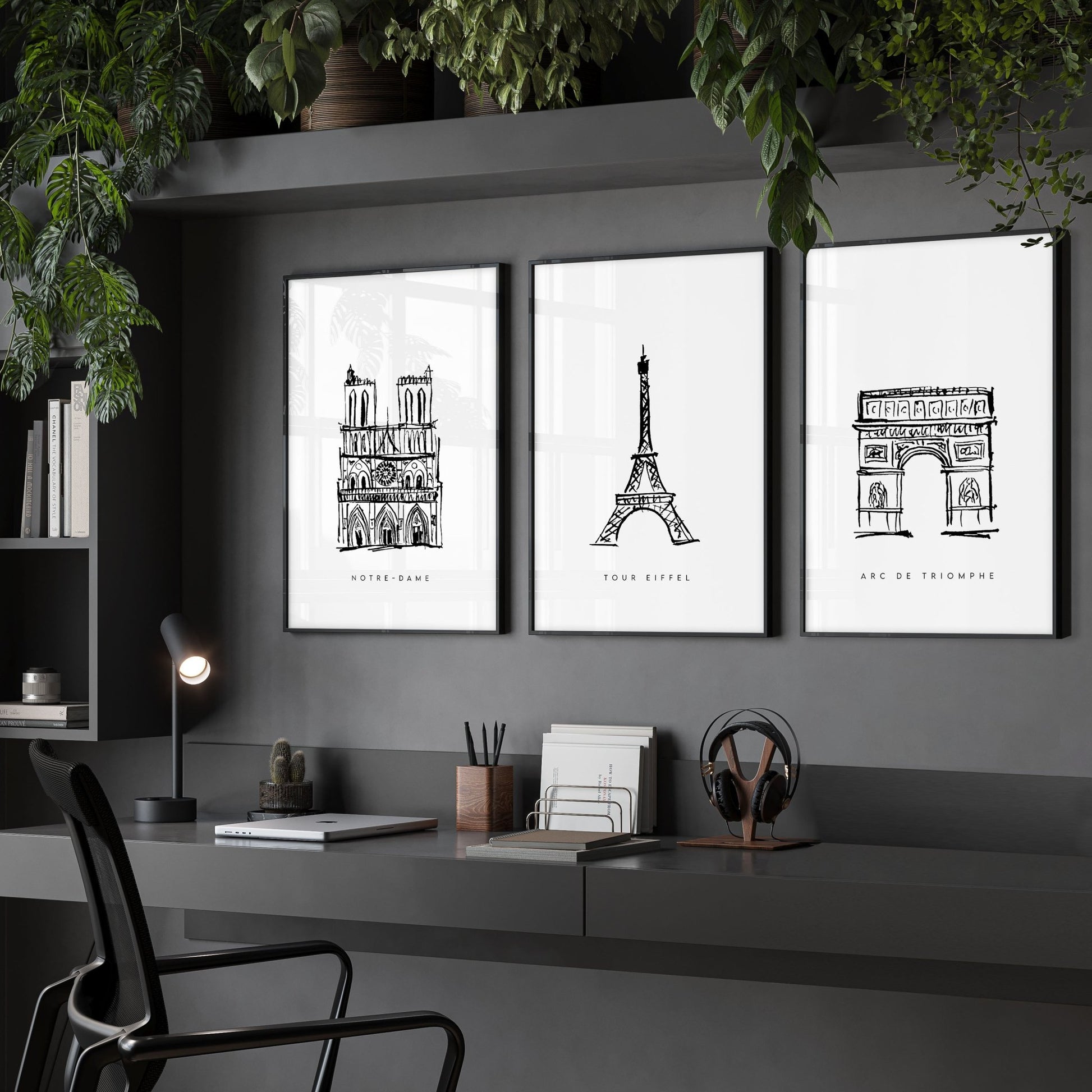Gallery Wall Framing | Set of 3 Paris Landmarks Wall art Prints