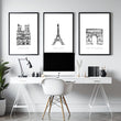 Gallery Wall Framing | Set of 3 Paris Landmarks Wall art Prints