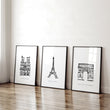 Gallery Wall Framing | Set of 3 Paris Landmarks Wall art Prints