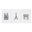 Gallery Wall Framing | Set of 3 Paris Landmarks Wall art Prints