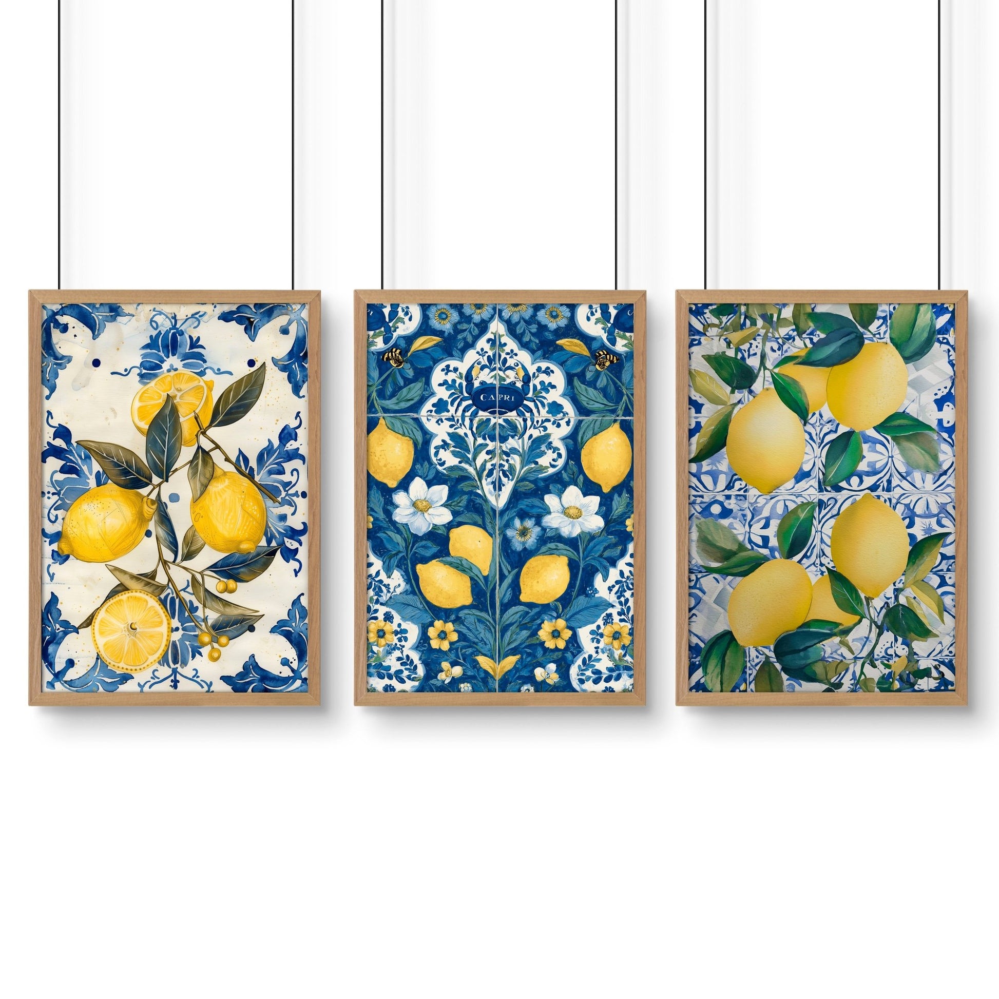 Gallery Wall In Kitchen | Set of 3 Italian Lifestyle Wall art Prints