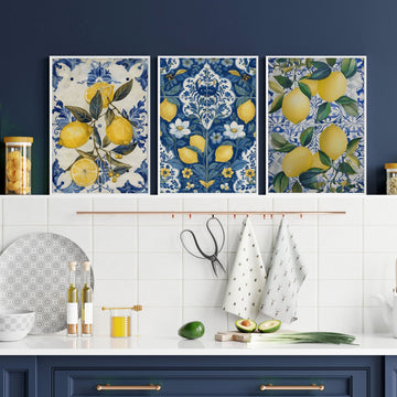 Gallery Wall In Kitchen | Set of 3 Italian Lifestyle Wall art Prints