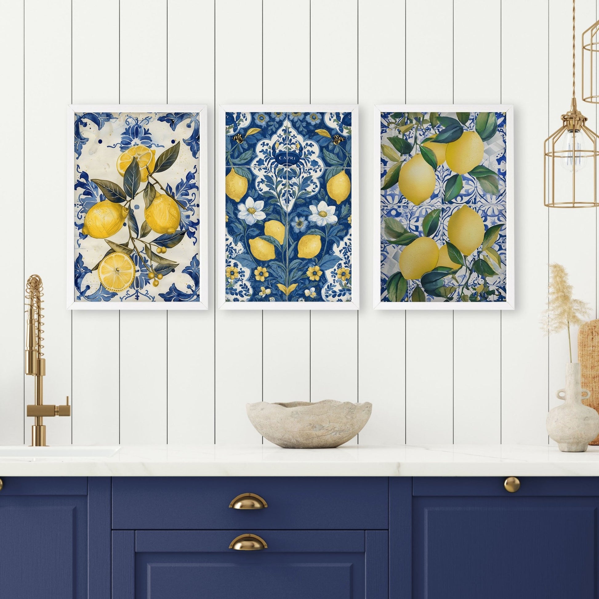 Gallery Wall In Kitchen | Set of 3 Italian Lifestyle Wall art Prints