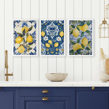 Gallery Wall In Kitchen | Set of 3 Italian Lifestyle Wall art Prints