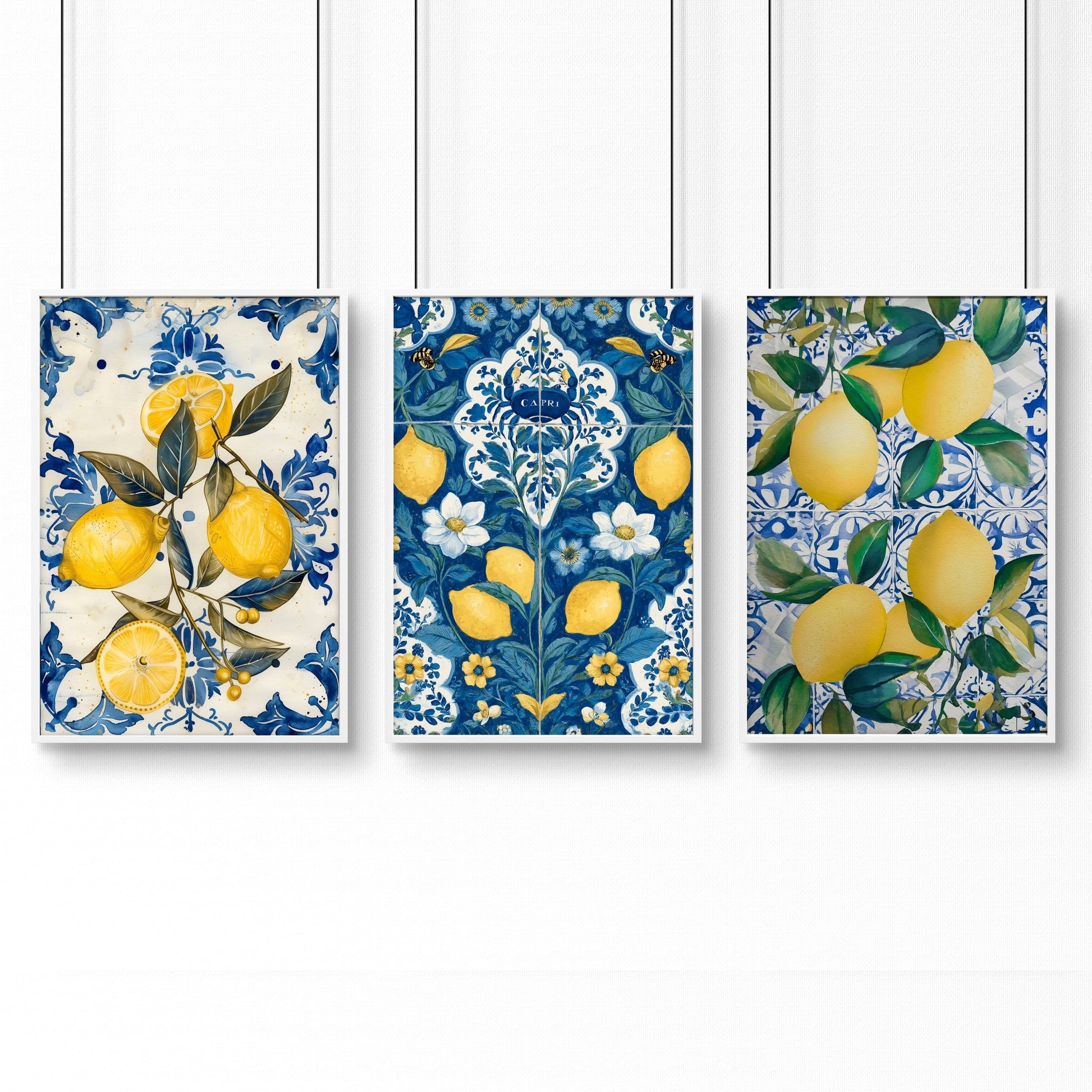 Gallery Wall In Kitchen | Set of 3 Italian Lifestyle Wall art Prints