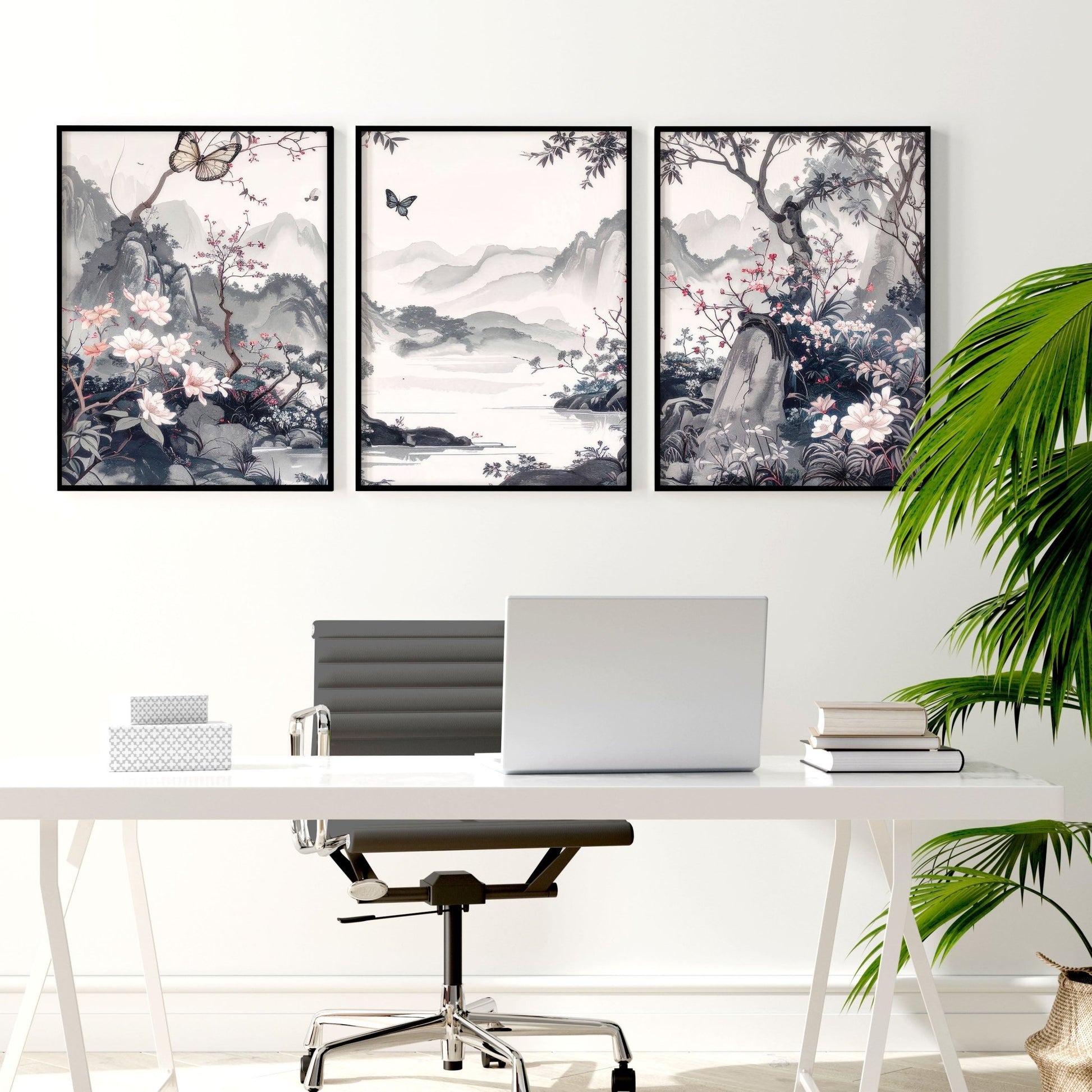 Gallery Wall Prints | Set of 3 Chinoiserie Wall art Prints