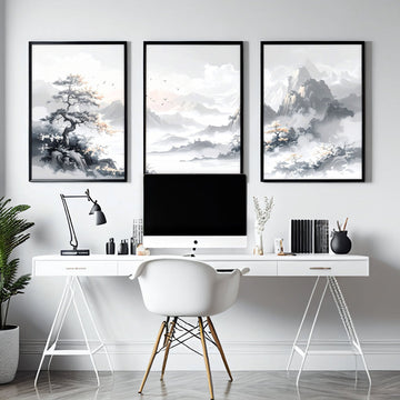 Gallery Wall Set | Set of 3 Asian Inspired Wall art Prints
