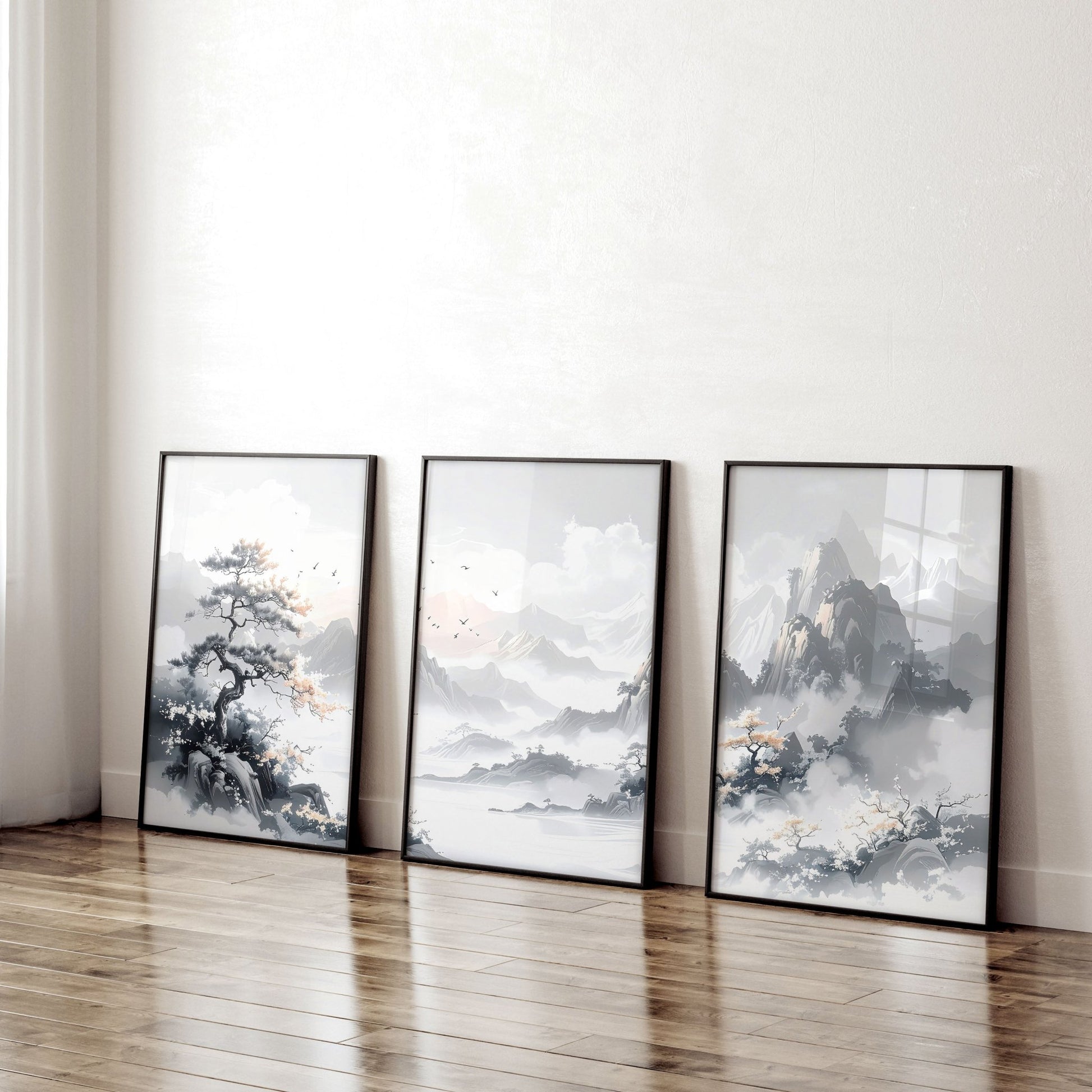 Gallery Wall Set | Set of 3 Asian Inspired Wall art Prints