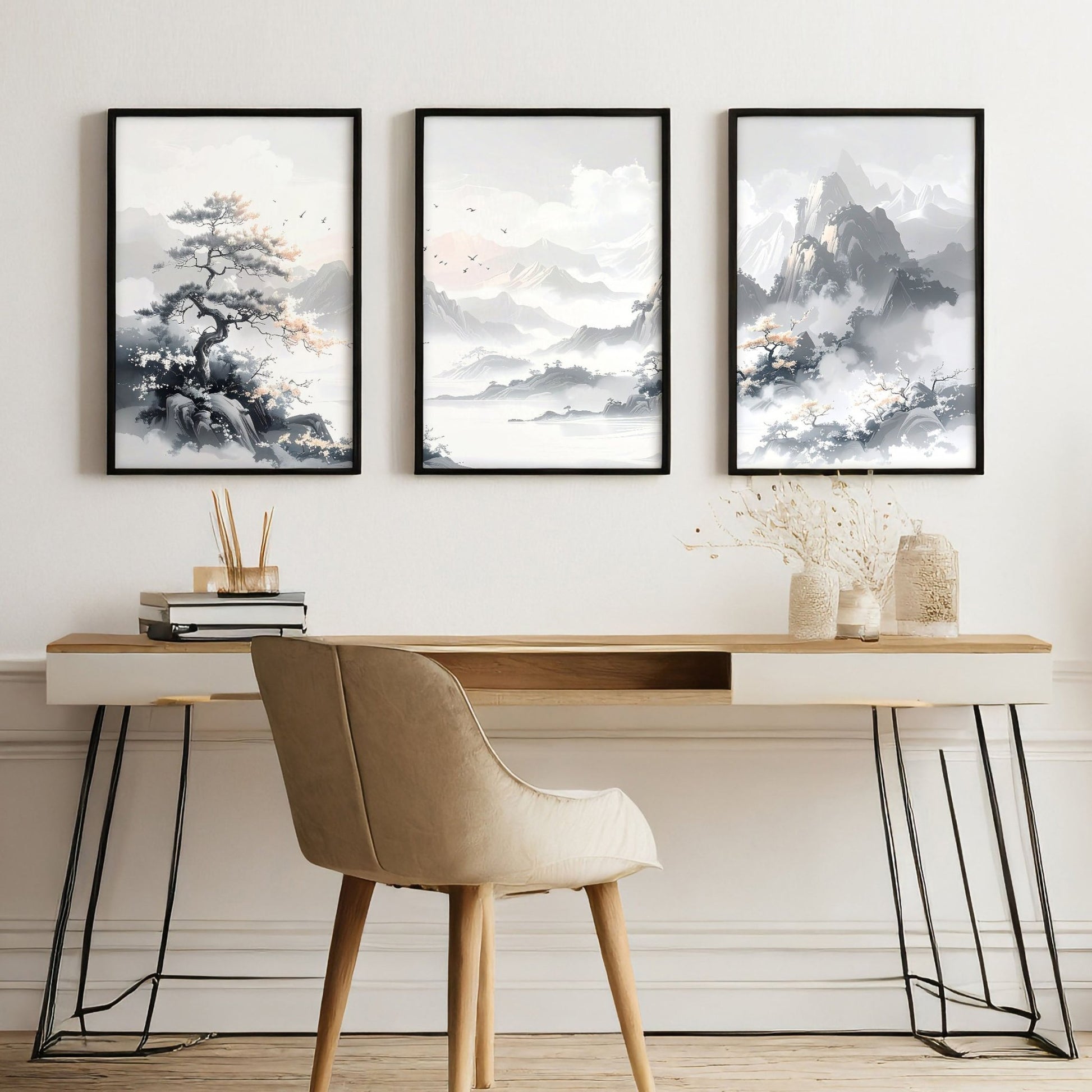 Gallery Wall Set | Set of 3 Asian Inspired Wall art Prints