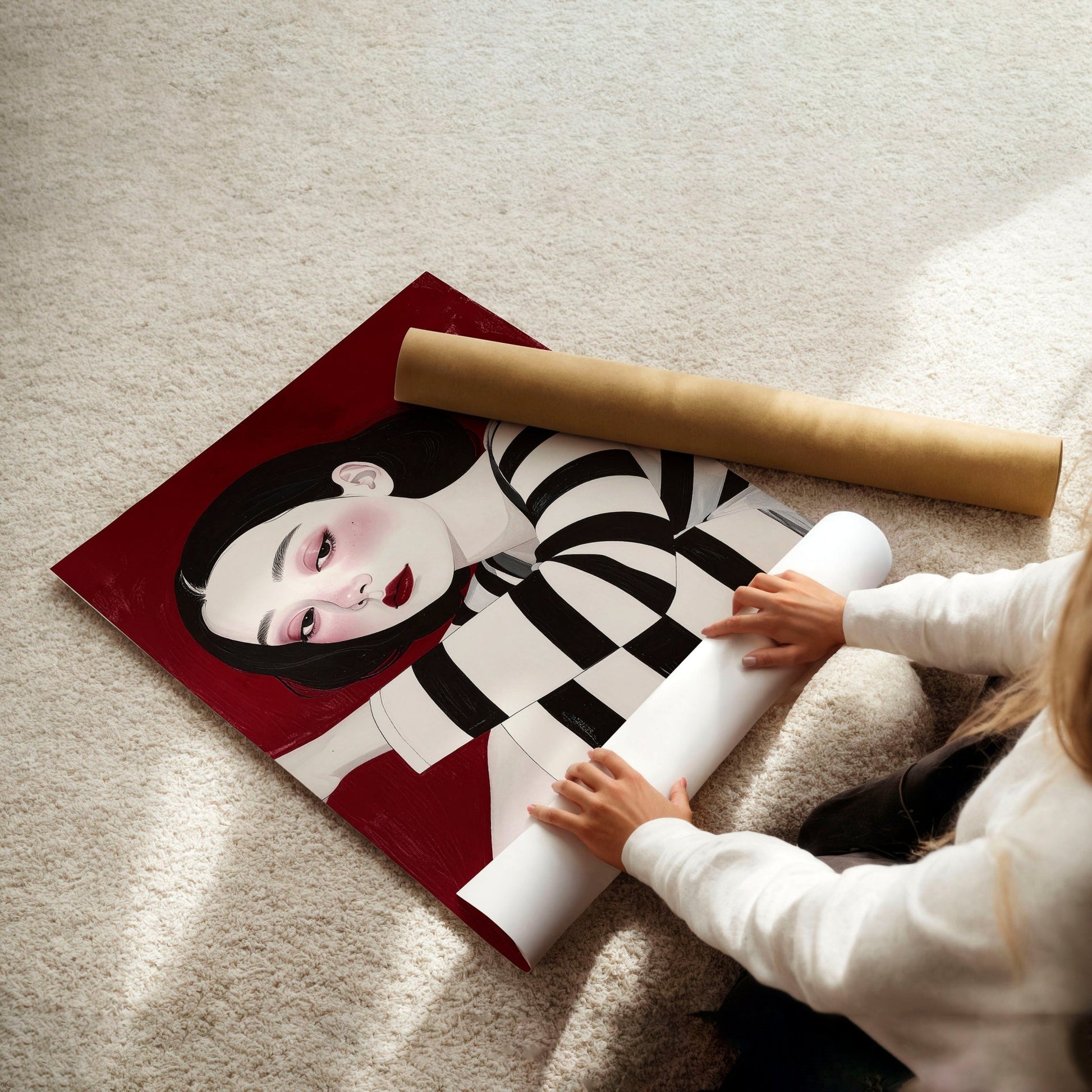 Gallery Walls Living Room | Set of 3 Boho Women Wall art Prints