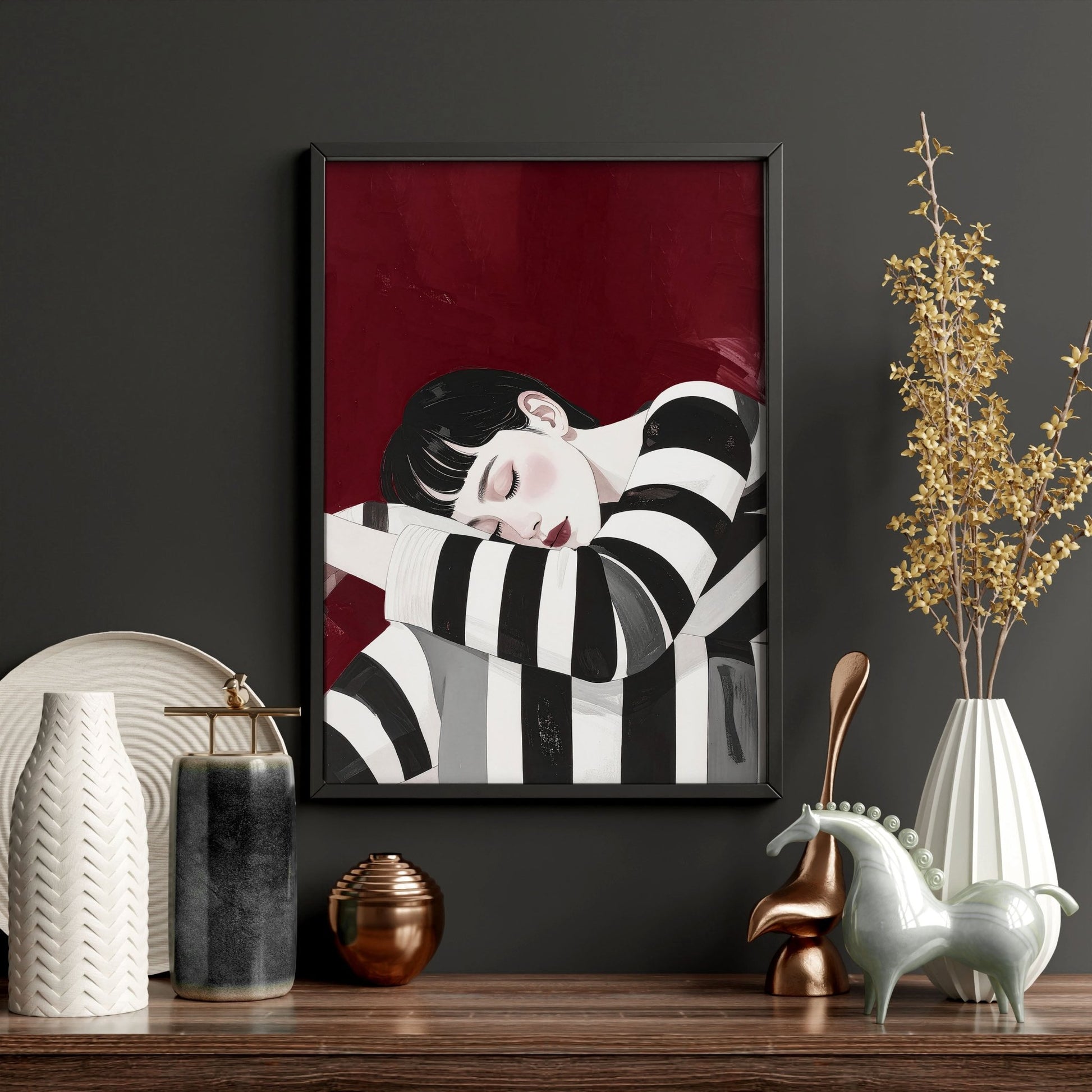 Gallery Walls Living Room | Set of 3 Boho Women Wall art Prints