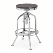 Gator Ash Wood And Silver Chrome Metal Stool