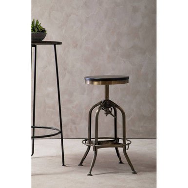 Gator Ash Wood Seat Metallic Stool