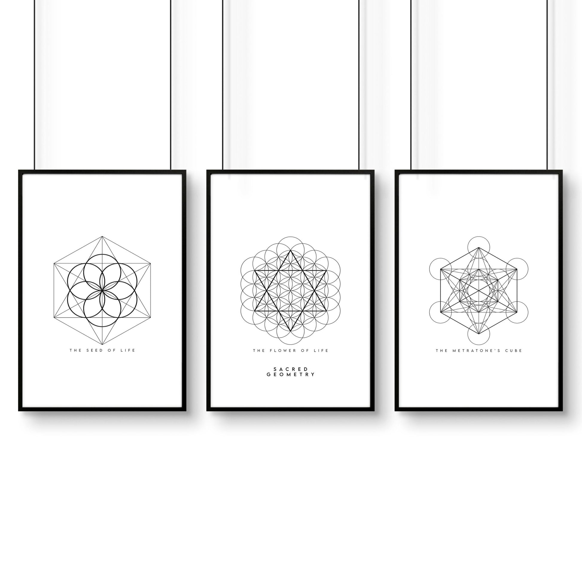 Geometric Wall Art | Set of 3 Sacred Geometry Wall art Prints