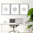 Geometric Wall Art | Set of 3 Sacred Geometry Wall art Prints