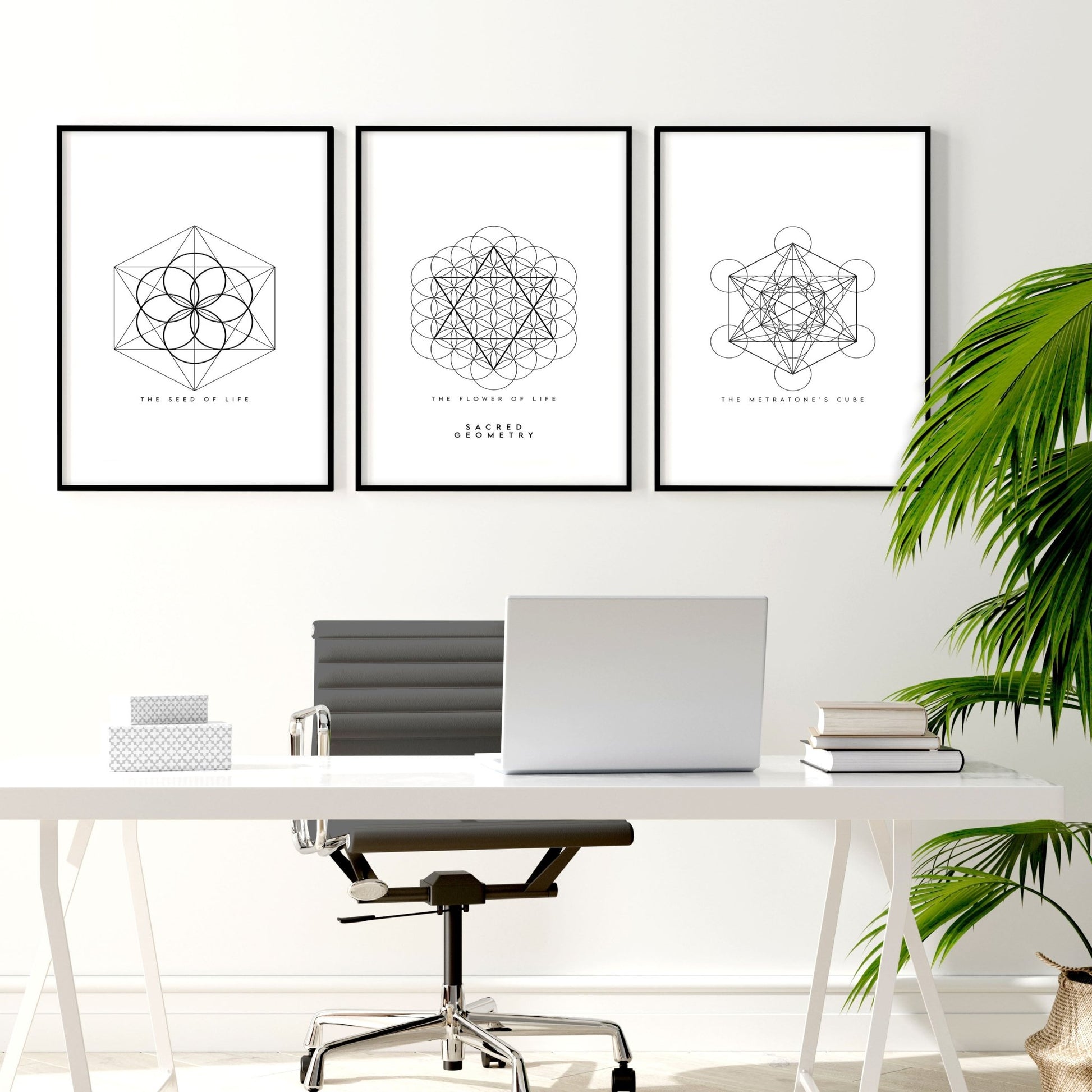 Geometric Wall Art | Set of 3 Sacred Geometry Wall art Prints