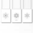 Geometric Wall Art | Set of 3 Sacred Geometry Wall art Prints